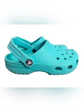 Crocs Kids Classic Clogs Turquoise Unisex J2 Like New
